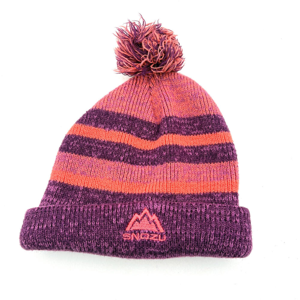 Snozu Cuffed Fleece Lined Beanie Purple & Pink Youth 18mo - 6yrs.